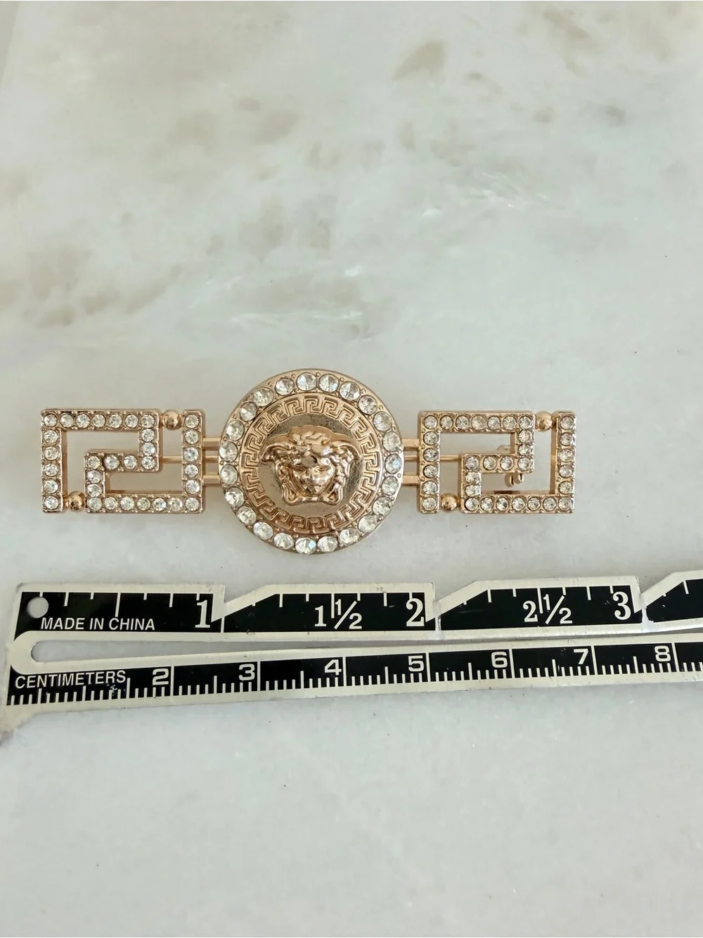 Crystal medusa brooch